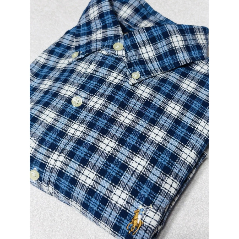 Ralph Lauren Mens Classic Fit Plaid Flannel Shirt Cotton Button Down Size M